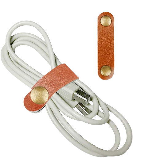 Handmade Leather Cable Straps (10-Pack)